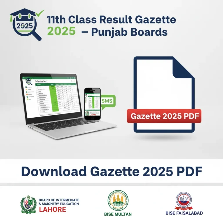 11th Class Result Gazette PDF 2025 – Download for All Punjab Boards