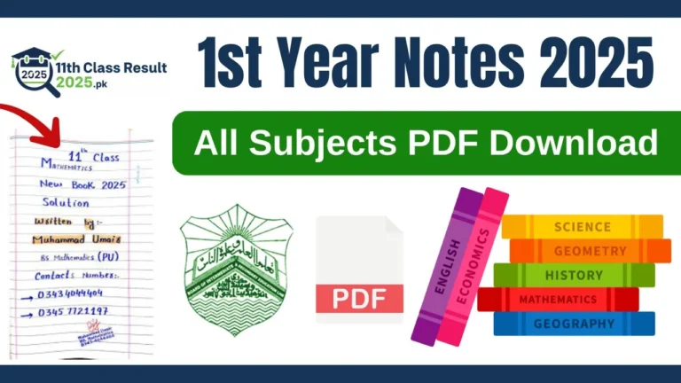 1st Year Notes 2025 – All Subjects PDF Download